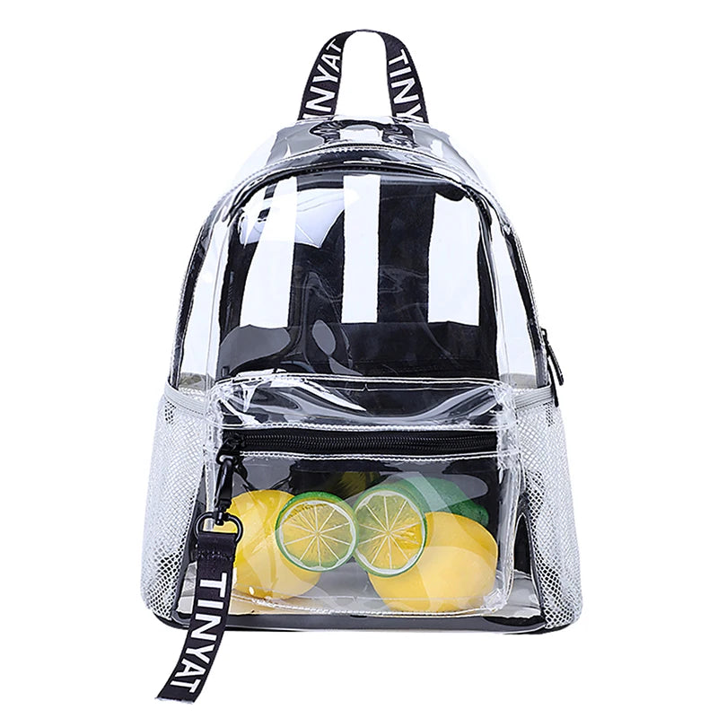 Clear Transparent Backpack for Women – Durable PVC Travel & School Bag