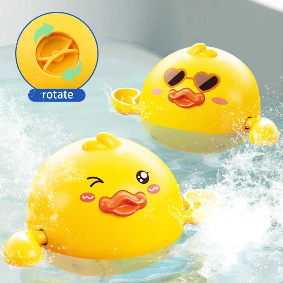 Yellow Duck Bath Sprinkler Toy Set for Toddlers