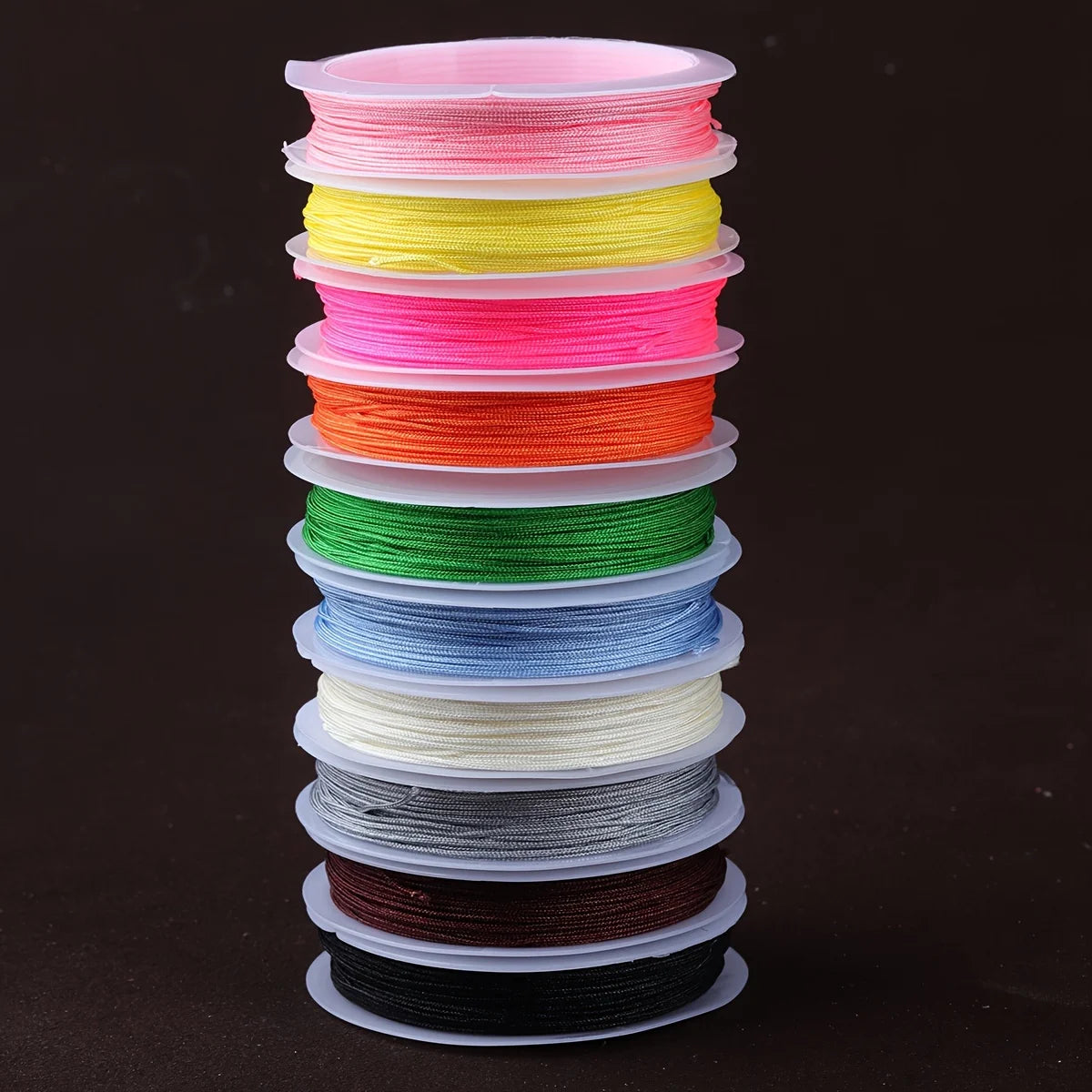10-Pack Non-Stretch Nylon Cord for Beading & Jewelry Making