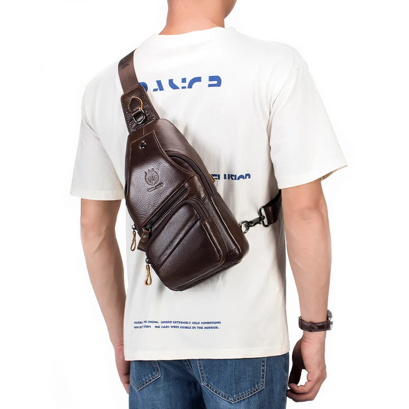 Vintage Genuine Leather Crossbody Bag for Men