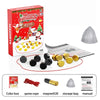 A box of Magnetets strategy game showing magnetic stones, a game rope, and a storage bag.