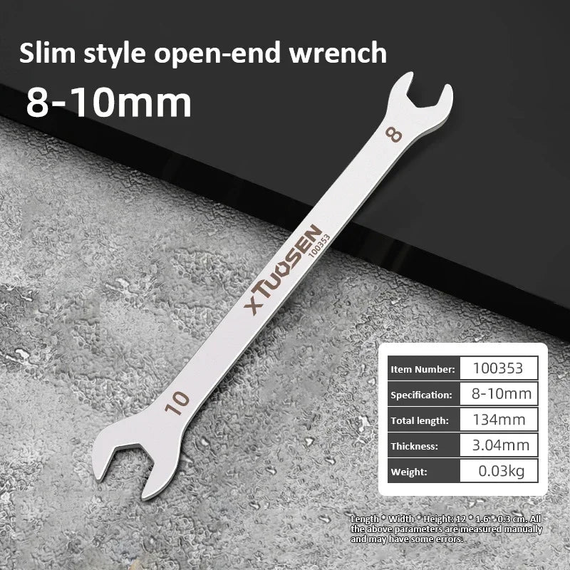 Ultra-Thin Dual-End Open Wrench for Tight Spaces