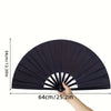 Antique Silk Cloth Folding Fan with Wooden Bamboo Frame