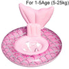 Pink inflatable swim ring with a fluted design and a large pink fin for children aged 1 to 5 years.