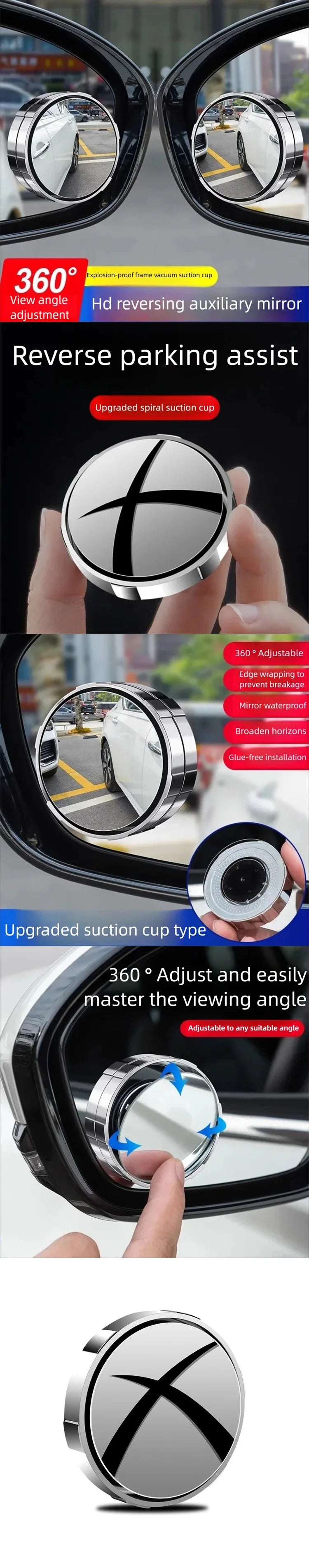 360° Adjustable Car Blind Spot Mirror (2 Pack)