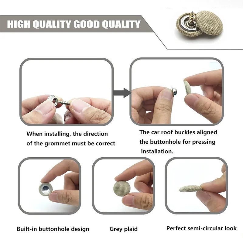 Car Headliner Repair Fastener Kit – Universal Snap Rivets for Interior Ceiling & Fabric Fixing