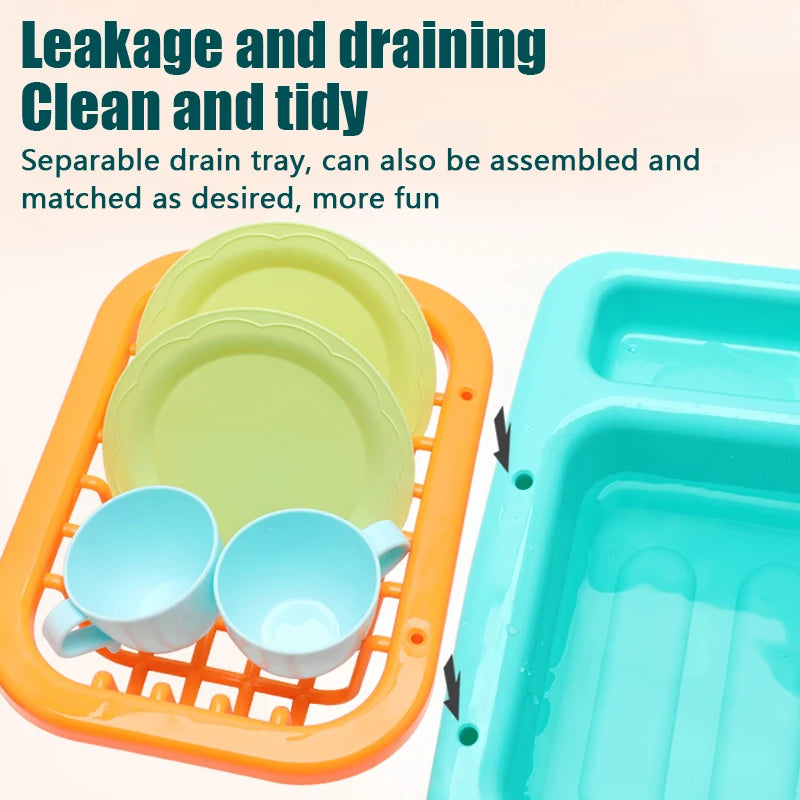 Interactive Play Kitchen Sink with Running Water Feature