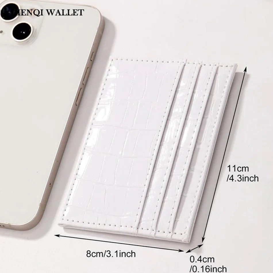 Slim Crocodile-Textured Cardholder Wallet
