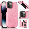 Butterfly Embossed Leather Wallet Case with Magnetic Flip Closure