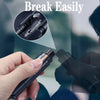 A hand is shown using an emergency window breaker and seatbelt cutter tool to break glass or cut restraints.