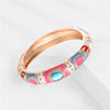 Enamel Bangle Bracelet with Rose Gold Plating
