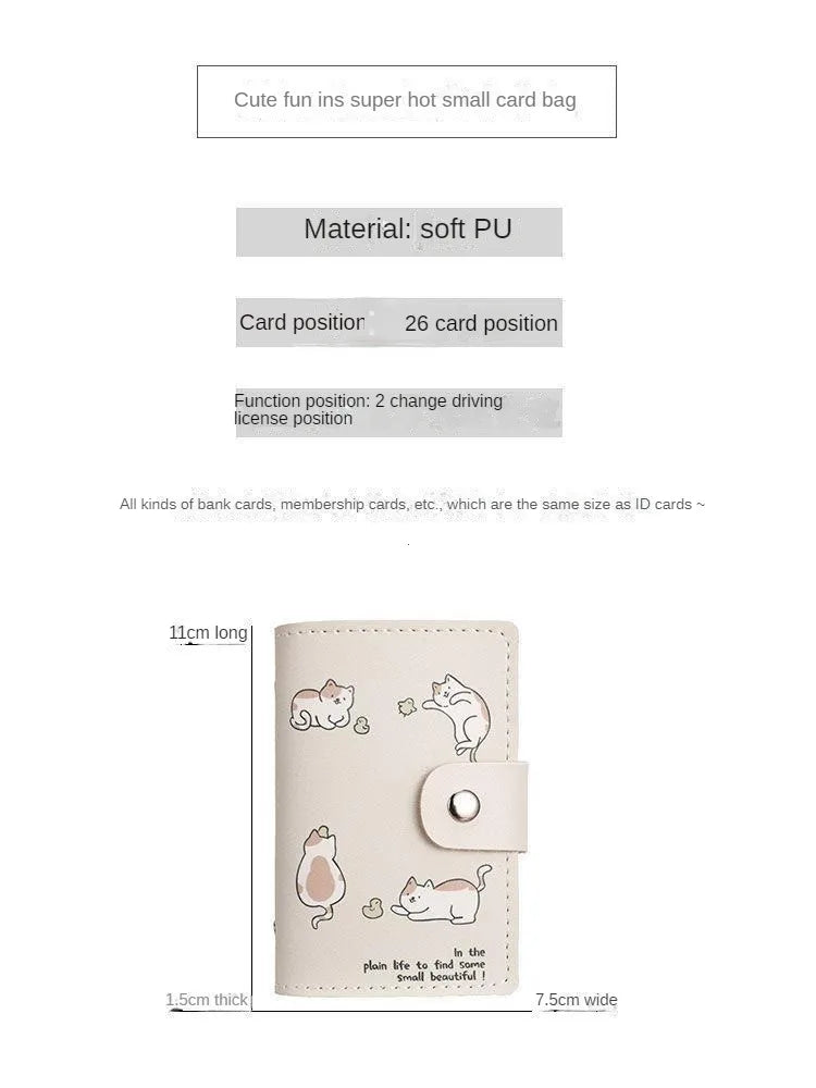 Cartoon Cat Card Holder Wallet with Anti-Theft RF Blocking