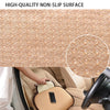 Close-up of a tan plush car seat cover protecting the front seat, highlighting a high-quality non-slip surface.