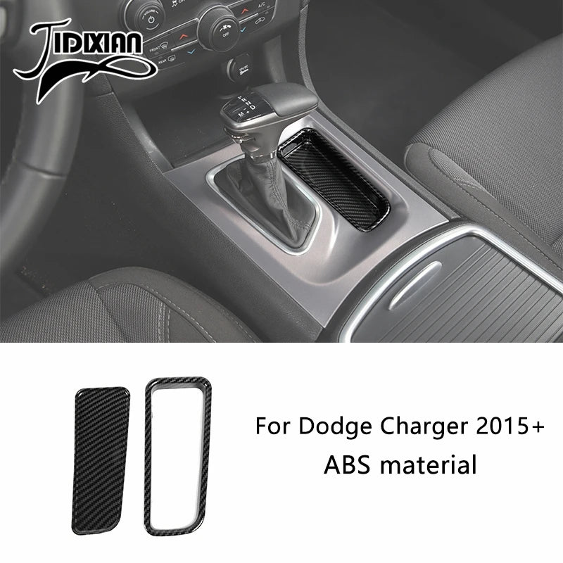 Carbon fiber interior trim kit for Dodge Charger featuring ABS material components