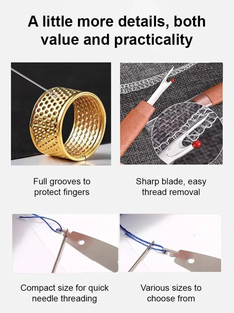 Complete Hand Sewing Tool Kit with Large-Eye Needles
