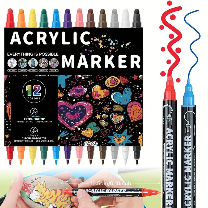 Dual-Tip Acrylic Paint Pens