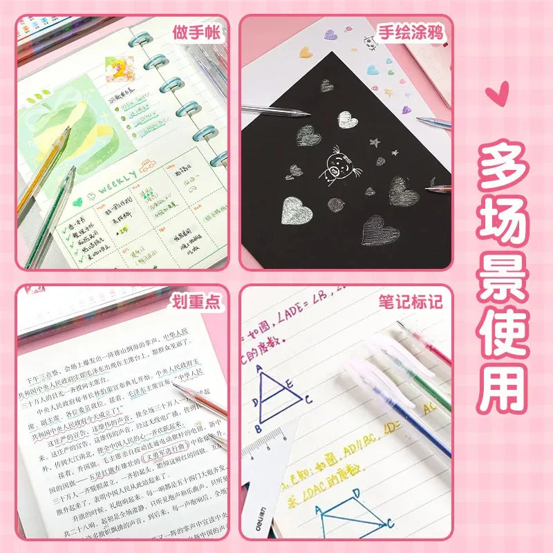 Set de Stylos Gel Brillants - Retractable et Action à Clic