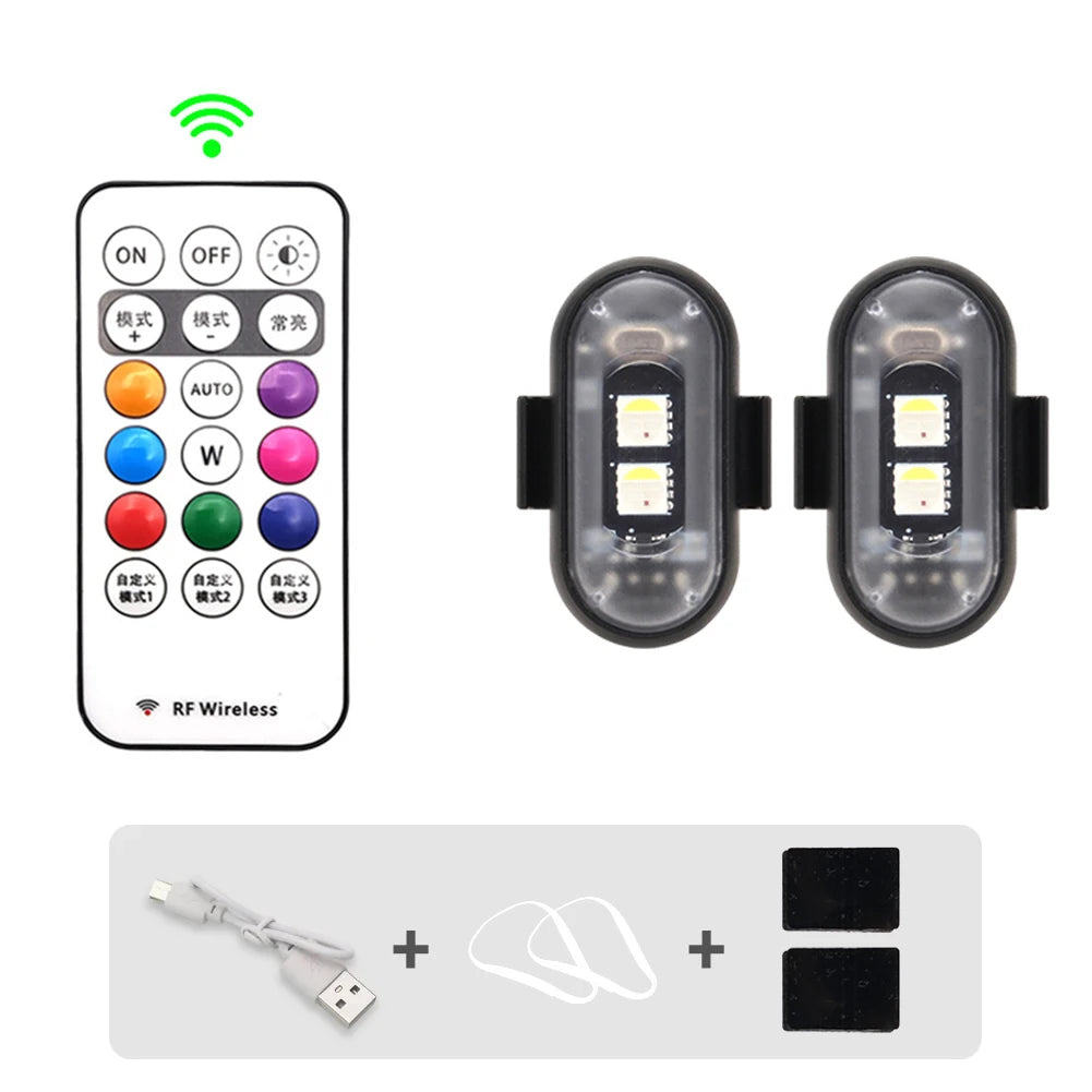 RGB LED Strobe Light with Remote Control for Vehicles and Drones
