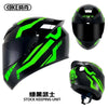 Black motorcycle helmet with neon green accents and a stock keeping unit