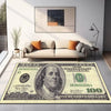 Alfombra de Área con Diseño del Billete de $100 de Benjamin Franklin