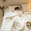 3D Bubble Faux Fur Throw Blanket