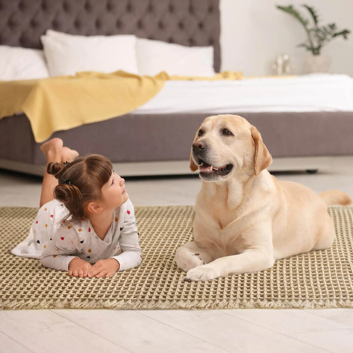 Waffle Weave Bath Mat with Non-Slip Backing
