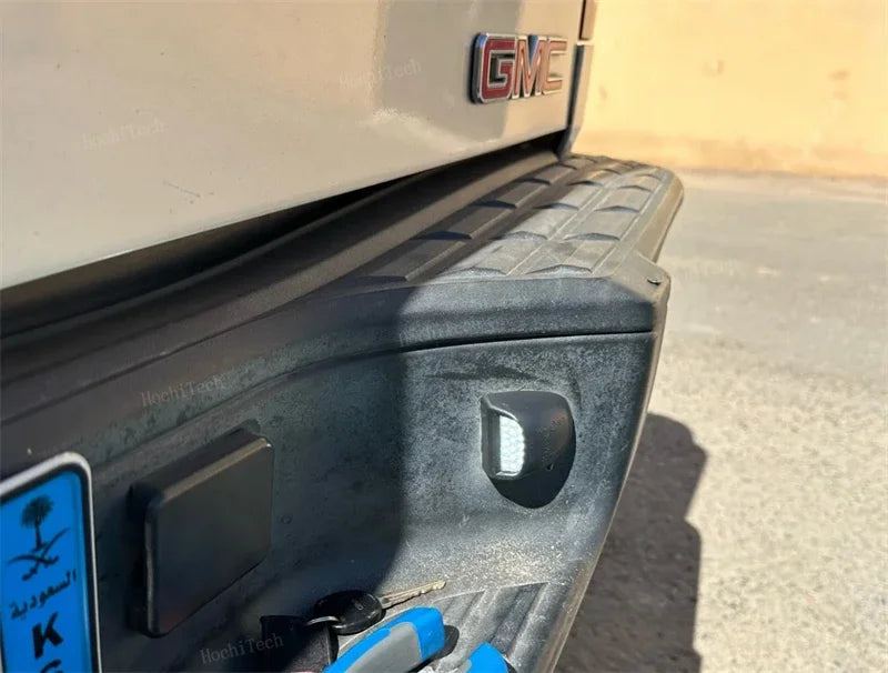 White LED License Plate Lights for Chevrolet Silverado, GMC Sierra, and More