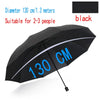 Black oversized folding umbrella with 130 cm diameter label