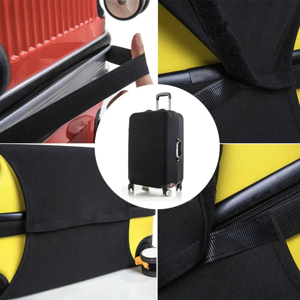 Elastic Luggage Cover with Gold Letter Design