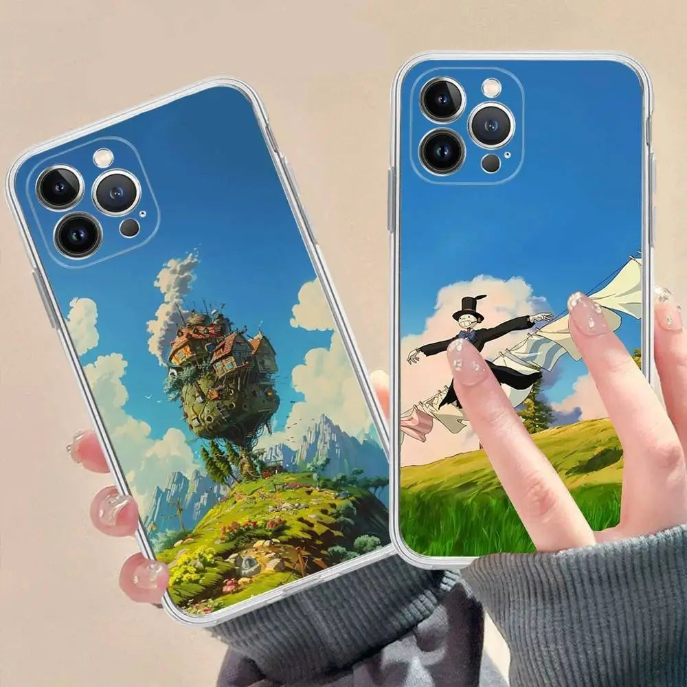 Howl's Moving Castle TPU Phone Case with Shockproof Clear Back