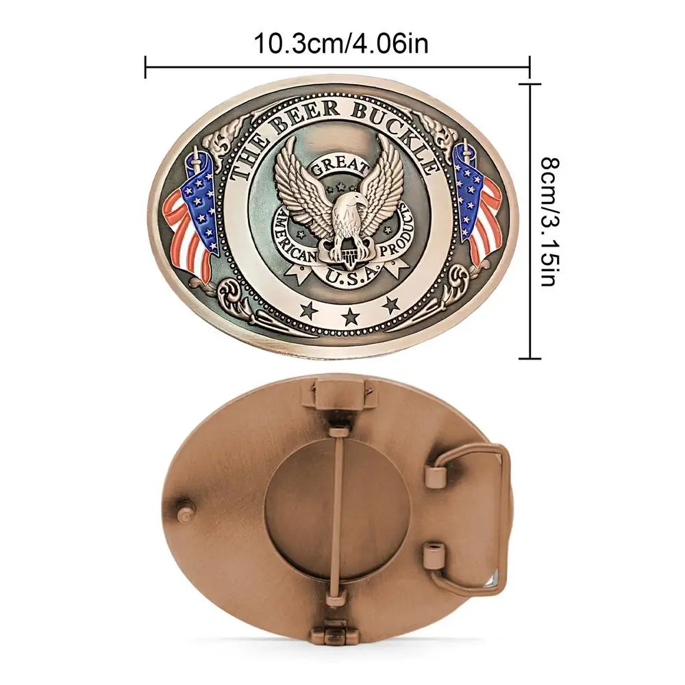Decorative Flag Eagle Beer Belt Buckle