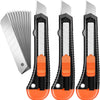 3-Pack Retractable Utility Knife Set with 10 Replacement Blades