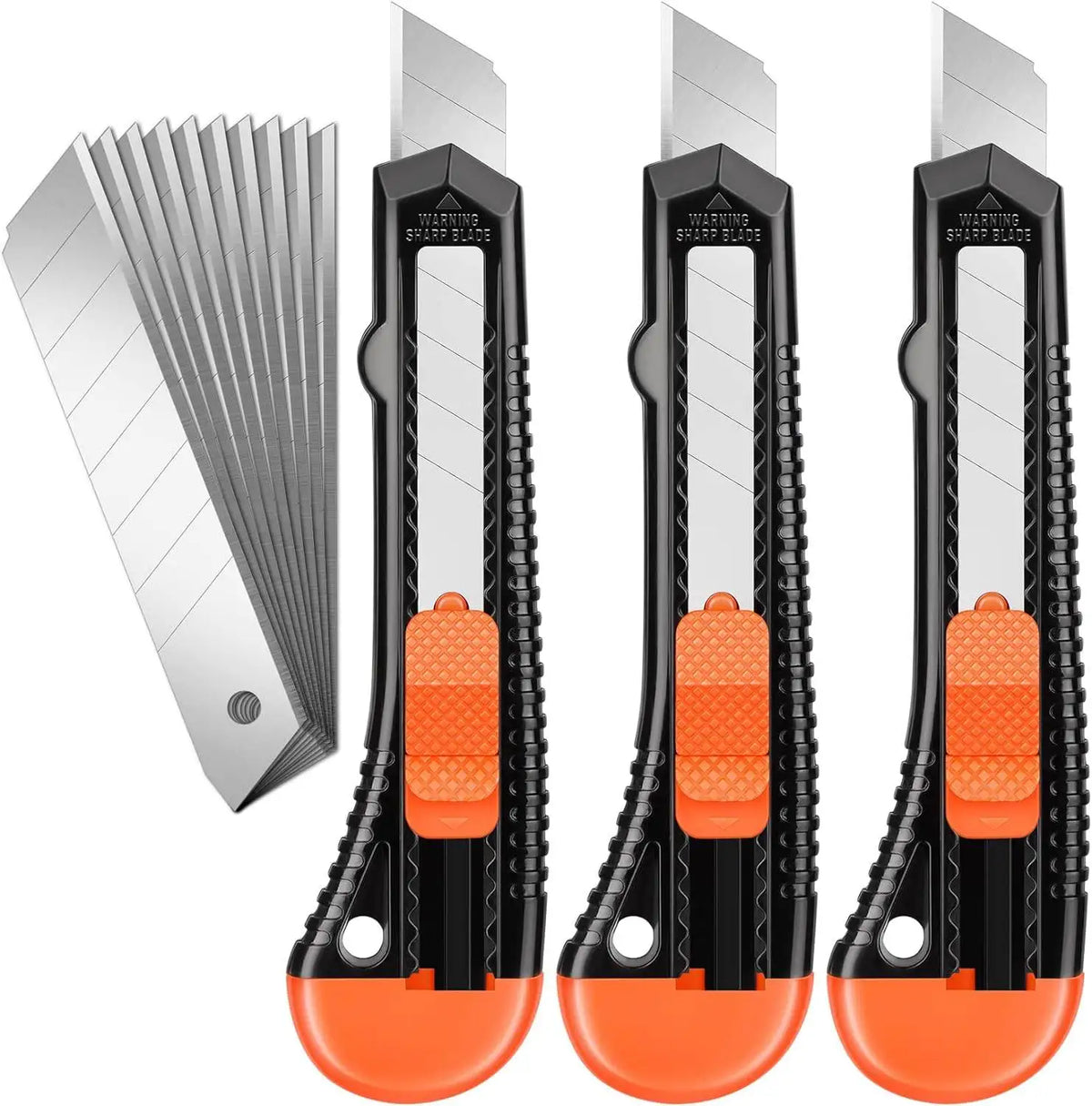 3-Pack Retractable Utility Knife Set with 10 Replacement Blades