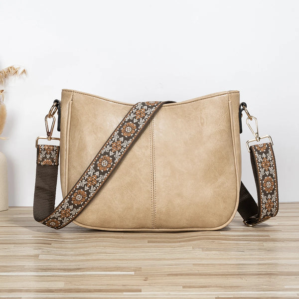 Moon Curve PU Leather Crossbody Bag