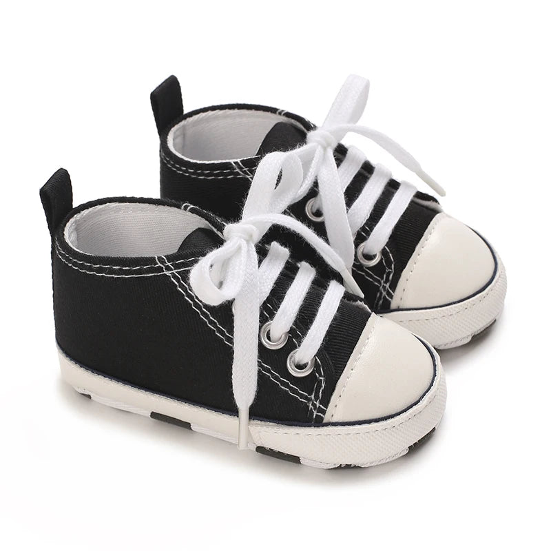 Classic Canvas First Walker Shoes for Babies with Star Print