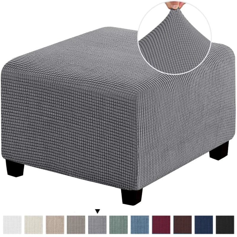 Stretchable Jacquard Footrest Ottoman Cover