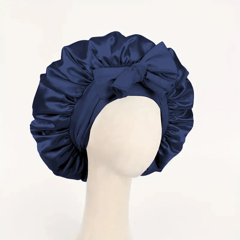 Adjustable Satin Sleep Bonnet with Tie Band