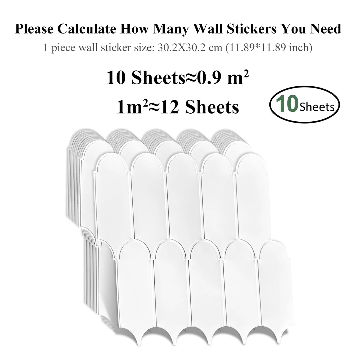 A stack of white peel-and-stick 3D backsplash tiles for wall decoration.