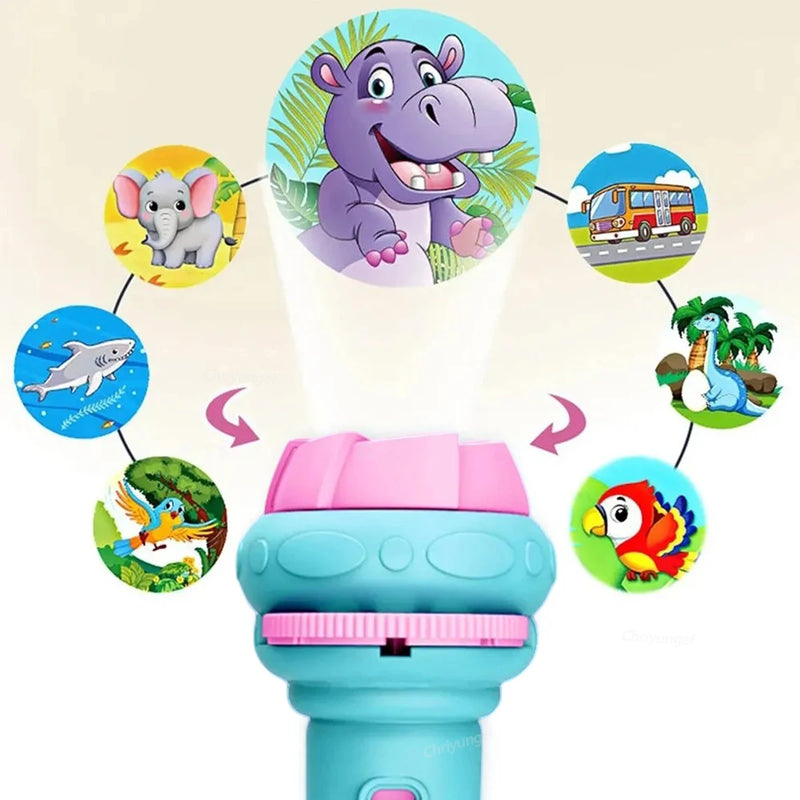 Cartoon Projector Flashlight with 80 Bedtime Patterns