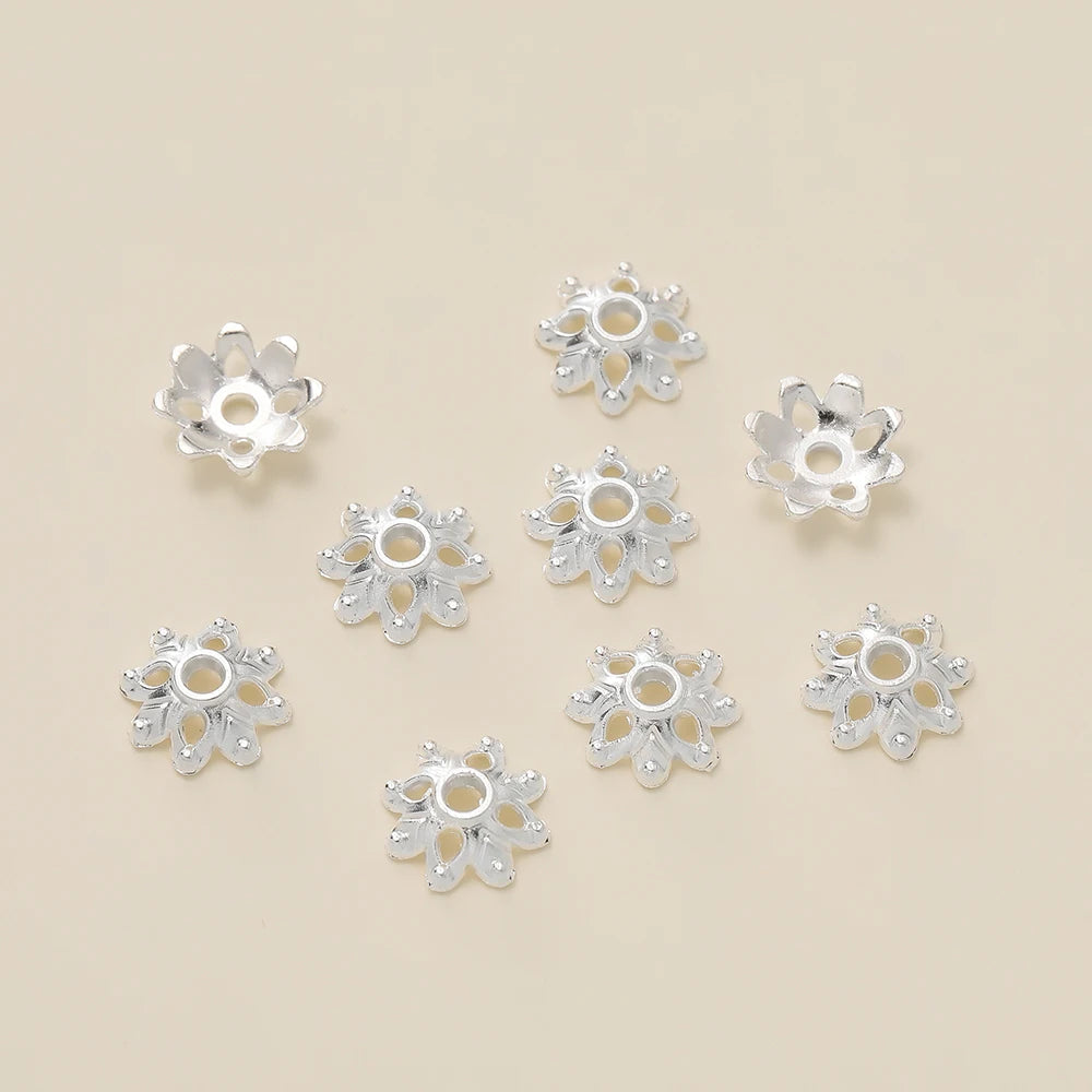 Decorative Flower Bead Caps for Jewelry Making – 50 Pack