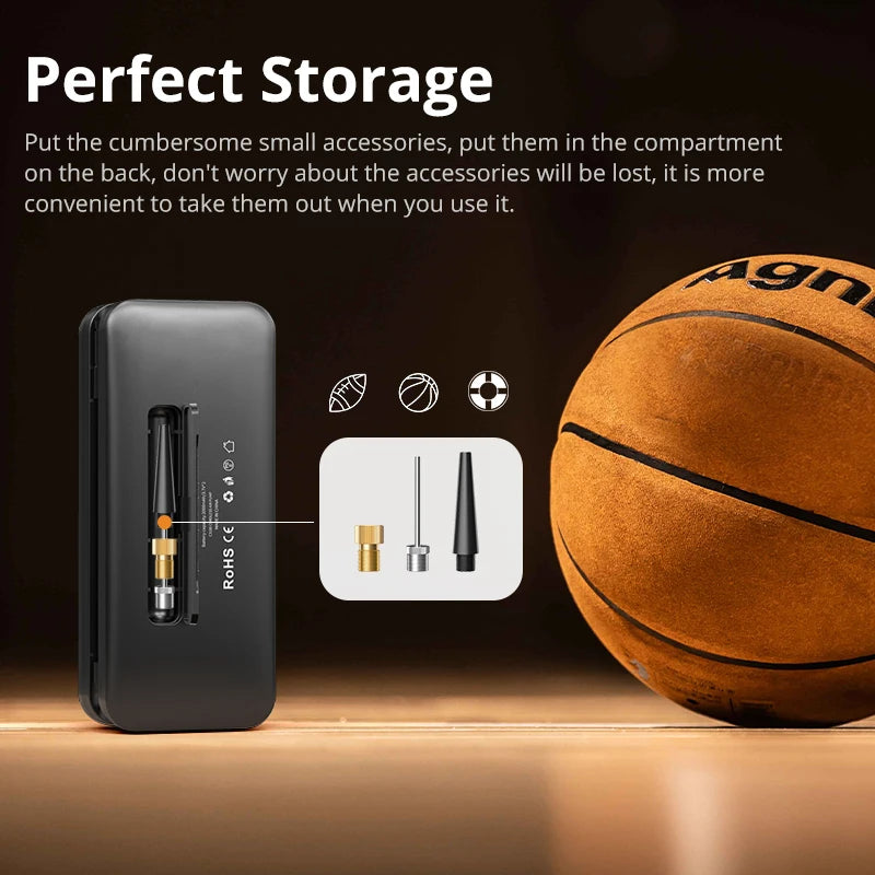 Rechargeable Cordless Tire Inflator with Digital Display