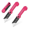 Folding Utility Knife 3-Pack with Quick-Change Blades and Belt Clip