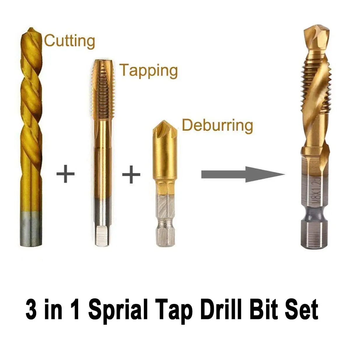 Metric Thread Tap Set - Titanium Coated HSS Drill Bits