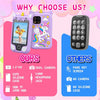 A purple unicorn-themed smartphone case featuring a dual camera and a headphone jack, displayed next to another phone.