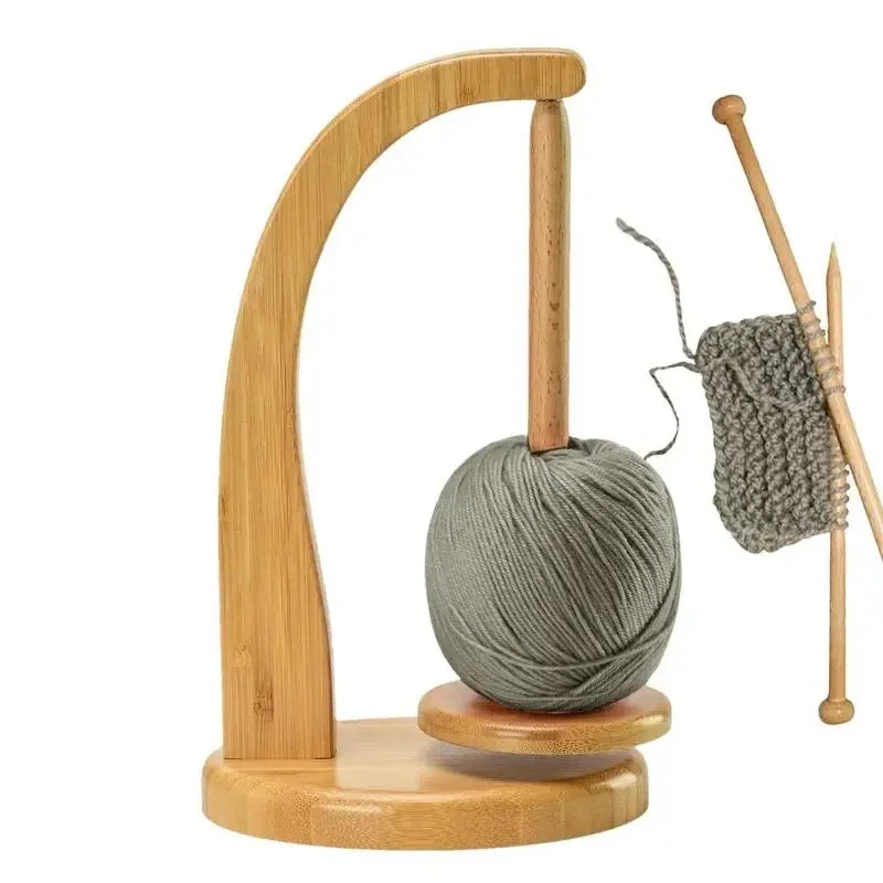 Magnetic Wooden Yarn Holder with Rotating Spindle