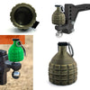 A set of universal tow ball cover protectors in olive green and bright green colors shown in various angles.