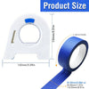White professional masking tape applicator tool with a blue roll of tape and dimension markings.