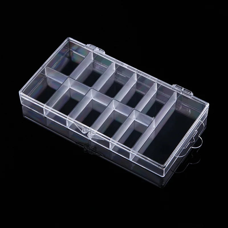 Clear Nail Tip Storage Box with Compartments