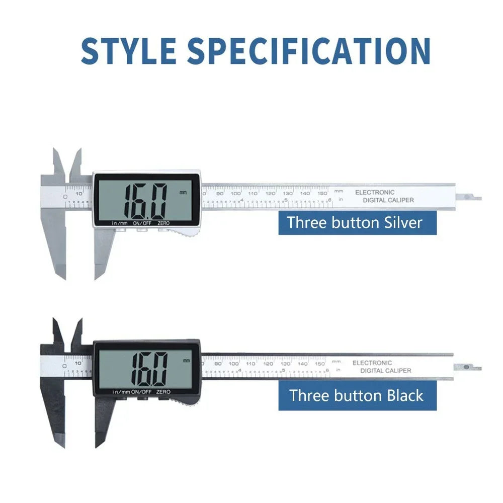 Digital Vernier Caliper 6-Inch with Large LCD Display