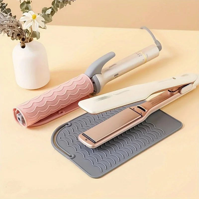 Heat-Resistant Silicone Mat for Hair Styling Tools